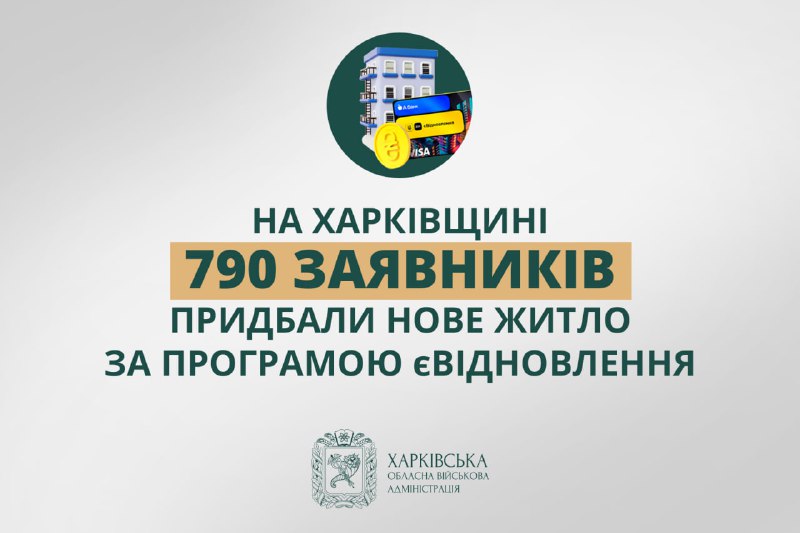 На Харківщині 790 заявників придбали нове житло за програмою єВідновлення