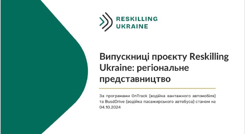 1️⃣ 5️⃣ жінок зі Львівщини стали випускницями проєкту Reskilling Ukraine – безоплатного навчання для водійок автобусів та вантажівок.