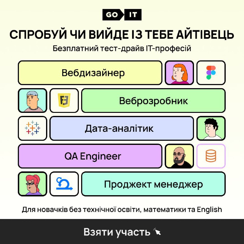 ❗️ Безоплатний 8-денний тест-драйв IT професій